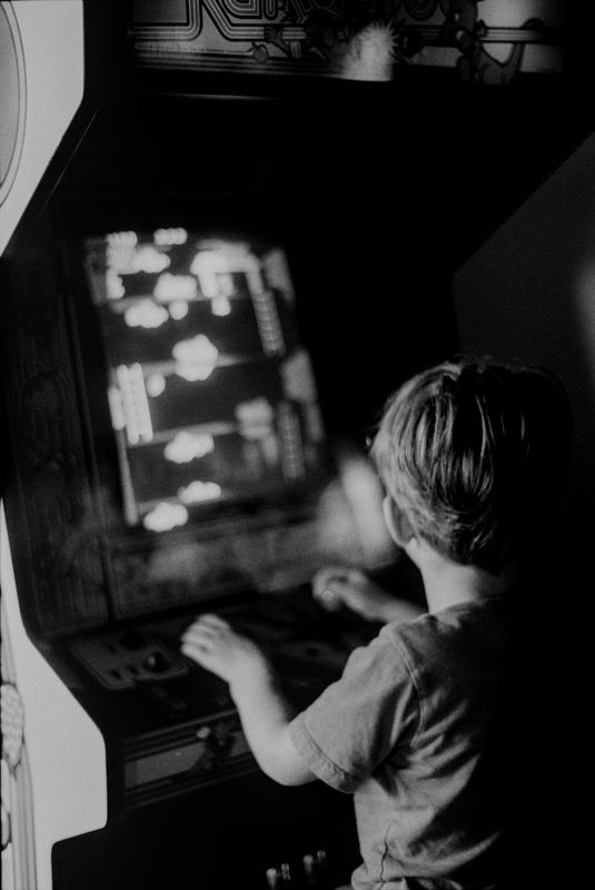 Player One — Home (2026). Black and white photograph by Jeff Pearson.